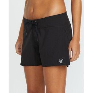 VOLCOM Simply Solid 5 Women's ECO True Sport Boardshorts Beach Gym Black Size 11